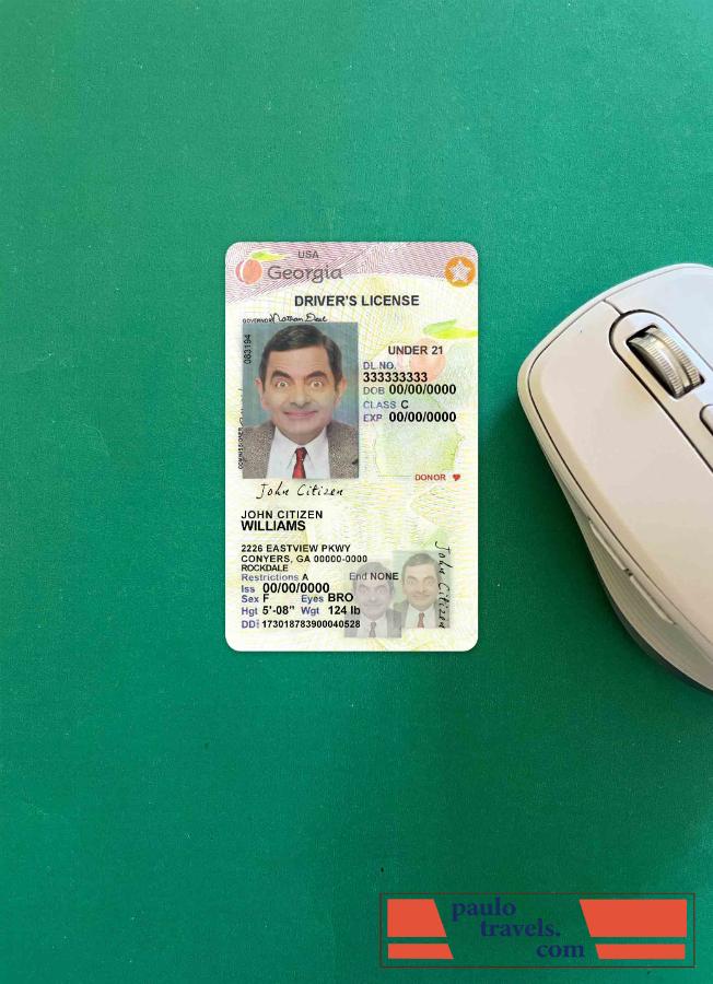 USA Georgia driving license under 21 2017 2019 photolook FRONT PSD template